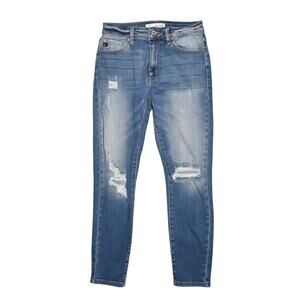 KANCAN $66 Serena High Rise Ankle Skinny Jean Medium Wash Distressed‎ Size 26